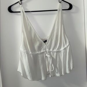 Brandy white flowy top